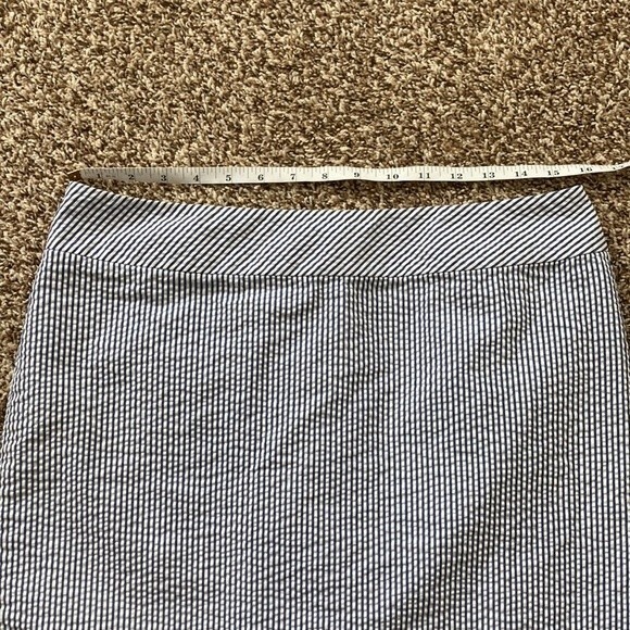 LLBEAN Blue White Searsucker Summer Mini Skirt Size 10 - Picture 8 of 8